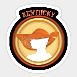 Kentuky Women Hat Horse Racing Sticker